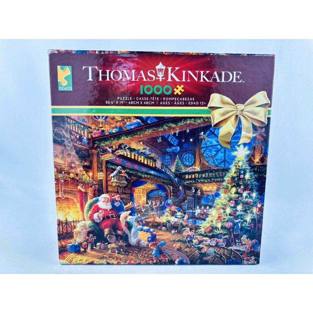 Ceaco 1000 Piece Jigsaw Puzzle  Santa's Workshop by Thomas‎ Kinkade - New!